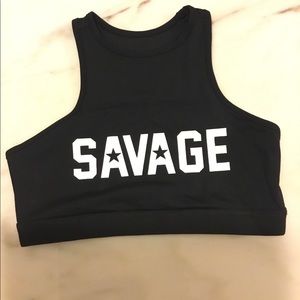 Savage barbell high neck bra